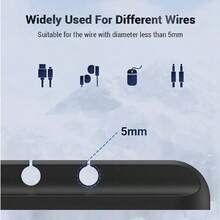 2pcs Self-Adhesive Cable Clips, Suitable For Desk, Bedside Table, Power Cords, Mouse Cables, Computer Office Home Use (7-5-3 Slots), Black - Multicolor - View 7