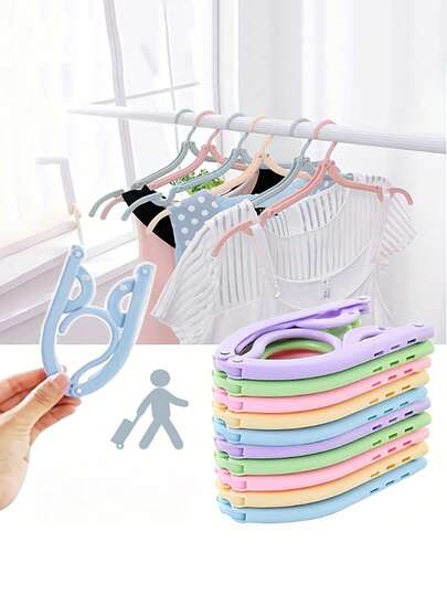 5pcs/10pcs Foldable Travel Clothes Hangers - Made Of Non-Slip, Portable Suitable For Travel And Tourism, Smooth Surface, High Outdoor Drying Efficiency - Applicable To Women And Men's Clothing, Hangers Suitable For Travel, Home, Outdoor, Camping, Hotel And Other Scenarios, Suitable As A Gift For Women, Family, Etc.