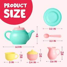 JOYIN Juego de 18 Piezas de Juego de rol para Fiestas de té, Accesorios de Comida, sin BPA, sin ftalatos, Juego de té de plástico, Mini Cocina para niños, Regalos para niños pequeños y niñas de 3, 4,37057277 - Multicolor - Ver 5