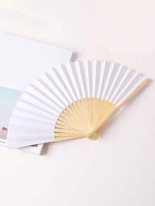 1pc/5pcs/10pcs DIY Blank Hand-Painted Folding Fans, Retro Hand Fans, Personalized Folding Paper Fans, Portable Party & Wedding Supplies, Fan Gifts & Decorations, Wedding Fans, Hand-Held Fans, Suitable As Party Gifts And Photo Props. Applicable For Restaurants, Wall Decor, Weddings, Parties, Bridal Showers, Birthday Parties, Bachelorette Parties, Wedding Party Favors. - Multicolor - View 12