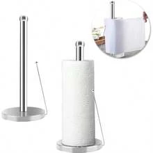 Summala Portarrollos de Papel de Acero Inoxidable Soporte para Toallas de Papel de Cocina con Brazo de Tensión Ideal para Encimera de Cocina y Mesa de Comedor - Plata - Ver 2