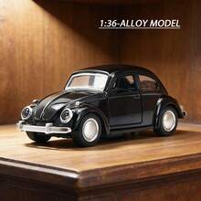 1:36 Alloy Beetle Model Car Ornament.Double-Door Design With Pull-Back Function - Adding Variety To The Came. - Perfect As A Gift Or Desk Ornament.