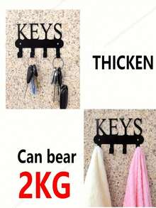 Versatile Metal Key Hook Rack - Easy Install Wall-Mounted Organizer For Coats, Hats, Towels & More - Perfect For Kitchen, Bathroom, Garage Decor