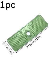 1pc Silicone Faucet Splash Guard, Anti-Splash, Trimmable Narrow Edge, 5° Incline Angle, Easy Clean Foldable Edge, Drainage Design, Suitable For Bathroom Sink, Kitchen Sink, Dish Rack, Kitchen Dish Rack, Coaster, Sponge Holder, Kitchen Accessories, Kitchen Sink Accessories