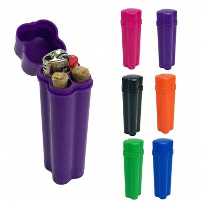 2 Hole King Size Pre-Roll Cone Holder Case, Cigarette Case For Regular Size Cigarettes & King Size, Small Container Lighter Box, Smoking Accessories For 1-1/4 Rolling Papers