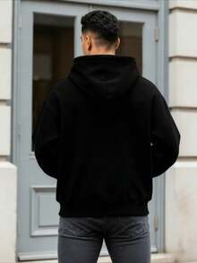 Deportes de ocio para hombres suéter de manga larga sudadera con capucha estampada en bicicleta transporte nacional de otoño e invierno para hombres - Negro - Ver 2