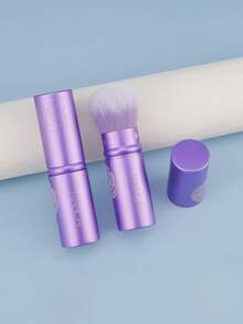 1pc Retractable Kabuki Makeup Brush, Suitable For All Facial Makeup And Liquid Foundation, Foundation Cream, And Powder, With Aluminum Handle - Multicolor - View 7