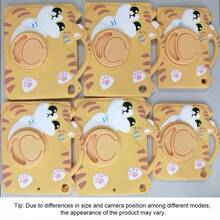 360° Rotating Holder Protective Case With Pencil Slot Compatible With IPad 10th/11th A16/56789th/Mini/Air/Pro, Cute Cat Silicone Shockproof Durable Suitable For 7.9" 8.3" 9.7" 10.2" 10.5" 10.9" Apple Tablets - Yellow - View 10