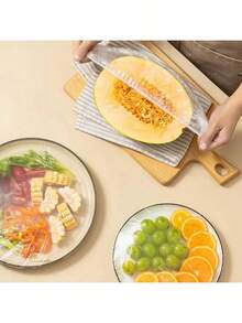 100pcs Disposable Transparent Food Cover, Dust-Proof Bread Cover, Suitable For Bakeries And Home, 3 Size Options, Suitable For Outdoor, Camping And Back To School Season - Clear - View 8