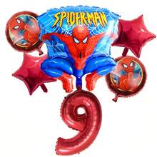 新款热销派对用品，红色数字1-9派对装饰，蜘蛛网和星形18英寸圆形气球 - 彩色 - 查看 11