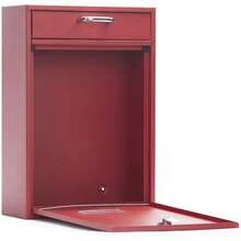 Wall Mounted Locking Vertical Dropbox Mailbox -  And Secure Made With Gaanized Steel Large Red - Red - View 3