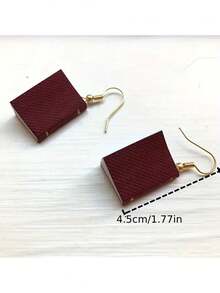 A Pair Of School-Year Opening Season Three-Dimensional Book-Shaped Pendant Earrings, Stylish, Fashionable And Novel. Creative Earrings Suitable For Both Men And Women For Daily Wear. - Multicolor - View 5