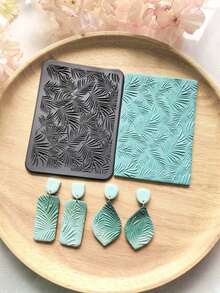 وسادة ملمس ورقة العنب والعباد الشمس، حصيرة ملمس السيليكون الناعم للطين لصنع أقراط الطين الناعم والدبابيس والقلادات والنحت الفخاري، أدوات ديكورية إبداعية DIY - رمادي غامق - مشاهدة 15