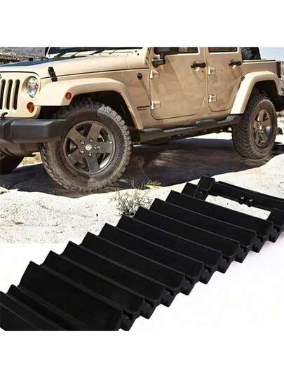 Car Tire Traction Mats, Emergency Non-Slip Recovery Boards For Mud, Snow, And Sand. Survival Tool For Snowy, Muddy, And Sandy Conditions, Heat And Wear Resistant, Ideal For Road Trips. Compact Design For Easy Portability!