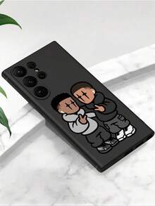 1 Peça Capa/Capinha de Telefone Antiderrapante Personalizada Compatível com iPhone 17/17 Air/17 Pro/17 Pro Max, Honor, Redmi, Galaxy A04e/A05s/A13/A14/A15/A34/A35/A50/A52/A53/A54/S21/S22/S23/S24/S25/S25Ultra, 6A/7A/8A, 12T/13T/14T - Preto - Visão 4