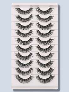 7 Pairs Of Black Curly Eyelashes With Fluffy, Curled, And Voluminous Style - Black - View 1