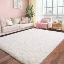 Large, Long-Pile Rug, 160 X 230 Cm, Available In Various Colors. It Is Lint-Free, Machine Washable, And Soft To The Touch. Suitable For Apartments, Living Rooms, Bedrooms, And Playrooms. An Ideal Choice For Stylish Decor. - 奶油白 - 查看 2