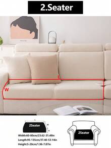 1pc Stretch Sofa Cover, Non-Slip Full Coverage Sofa Seat Cover, Suitable For All Seasons, Fabric Thickened Sofa Slipcover, Machine Washable, Dust-Proof, Pet-Friendly, Protector For Bedroom, Office, Living Room, L-Shaped Sofa, 1/2/3/4 Seater - Beige - View 16