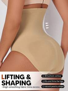 1pc Women's High Waist Seamless Thong Panty, Smoothing Shapewear