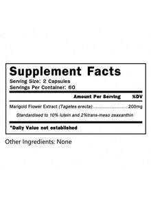 Eye Healthy Support - Eye Supplement - With Marigold Flower Extract - 120 Capsules - 1 Bottle(1 瓶) - 查看 2