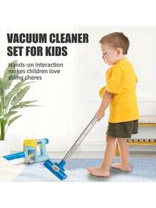 1 Set Kids Simulation Vacuum Cleaner Toy, Children's Pretend Role Play Cleaning Toys, Toy Vacuum Cleaner, Realistic Suction Pretend Play Housekeeping Kit, Pretend Role Play Household Interactive Cleaning Toys, Role-Playing Toys For Kids Aged 3+ - Multicolor - View 10