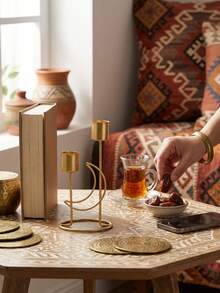 1个排灯节烛台摆件，适用于婚礼、周年纪念、排灯节装饰、家居装饰、烛光晚餐、排灯节礼物、星星、月亮、灯笼装饰、排灯节、开斋节、节日 - 彩色 - 查看 11