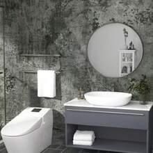 FunStick Papel Pintado de Hormigón Desgastado Gris Pelar y Pegar Cemento Gris Texturizado Papel de Contacto para Encimeras Armarios Impermeable15.8"x78.8" - GrisClaro - Ver 6