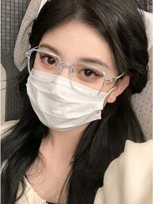 1 Pair Fashionable Ombre Ocean Eyeglasses, Suitable For Outdoor Activities, Transparent Eyewear Accessory, Valentine's Day Gift - Multicolor - View 4