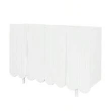 Sideboard, Teardrop-Shaped Sideboard With Molded Doors And Buffer Hinges - 白色 - 查看 11