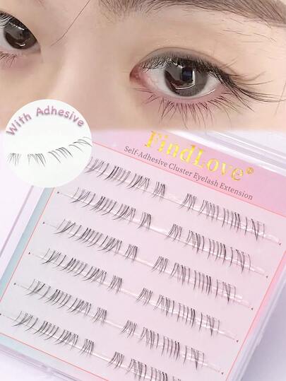 48Clusters Pre Glued Lower Lashes Natural Look Bottom Lashes Transparent Stem Lower Eyelashes Wear No Glue Needed Eyelashes Personal DIY Eyelashes Of Different Lengths Natural Soft Self Adhesive Eyelashes Enlarged Double Eye Bottom Lash Gift For Women & Girl Eyelash Extensions Suitable For Everyday Use Makeup Tools For Beginners