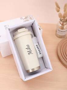 Customized Text LOGO 316 Stainless Steel Inner Coffee Mug Gift , Light Luxury High-End Feeling Girl High Value Double Water Cup, High Value Portable Coffee Mug With Handle Can Be Laser Engraved Logo Car Water Cup, Couple Water Cup.