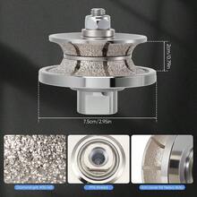 V20 Diamond Edge Router Wheel 20mm Bullnose Grinding Wheel M14 Diamond Router Bit Vacuum Brazed For Concrete Granite Marble Stone M14 Thread - 銀色 - 查看 5