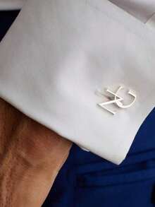 Personalized Cufflinks Customized For The Groom's Wedding - Father's Day Gift For Brothers - First Letter Cufflinks For The Groom's Gift - Multicolor - View 10
