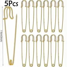 5-30pcs Large Size Garment Safety Pins, Heavy Duty Quilting Pins, Gold/Silver Decorative Pins, Suitable For Canvas, Wool Clothing Crafts And DIY Jewelry Crafts - Multicolor - View 21