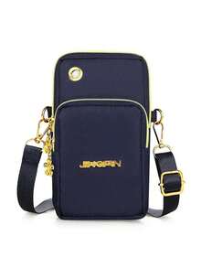 Mini Phone Pouch, Wristlet, Multi-Pocket Small Wallet Purse, Women's Wallet, Fashion Zipper Wallet, Women's Casual Clutch, Multi-Function Phone Bag, Wrist Strap Bag, Small Women's Crossbody Bag, Multi-Zipper Metal Decor Phone Shoulder Bag, Portable Handbag, Arm Pouch, Popular Linen Phone Bag - Multicolor - View 4