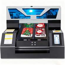A3 L1800 UV Printer, 2880x1440dpi UV DTG Printer T-Shirt Machine With Vacuum Platform & Print Holder, For Glass Cups Phone Case Fabrics Acrylic Metal Leather Golf Balls Bottles - Black - View 11