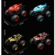 儿童遥控特技越野车，360度旋转，酷炫怪兽卡车，恐龙、鲨鱼、三角龙、霸王龙造型，模拟声光效果，橡胶轮胎，PVC车身，越野车模型，儿童玩具车，遥控攀爬车，缓解压力，享受操控乐趣，送给男孩的绝佳礼物