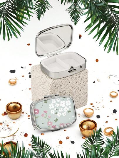 1pc Multifunctional Square Makeup Mirror, Handheld Beauty Mirror, Pocket-Sized Storage Box, Suitable For Pocket, Handbag, Wallet And Backpack Use. Multifunctional Storage Box With Mirror, Portable Sealed Container, Travel Organizer Box, Compact And Portable, Pocket-Sized Storage Box, Ideal For Outdoor Camping, Hiking, Fishing, Mountaineering And Travel. Suitable For Storing Tablets, Jewelry And Accessories. Can Be Placed In Travel Bag Or Pocket For Use.