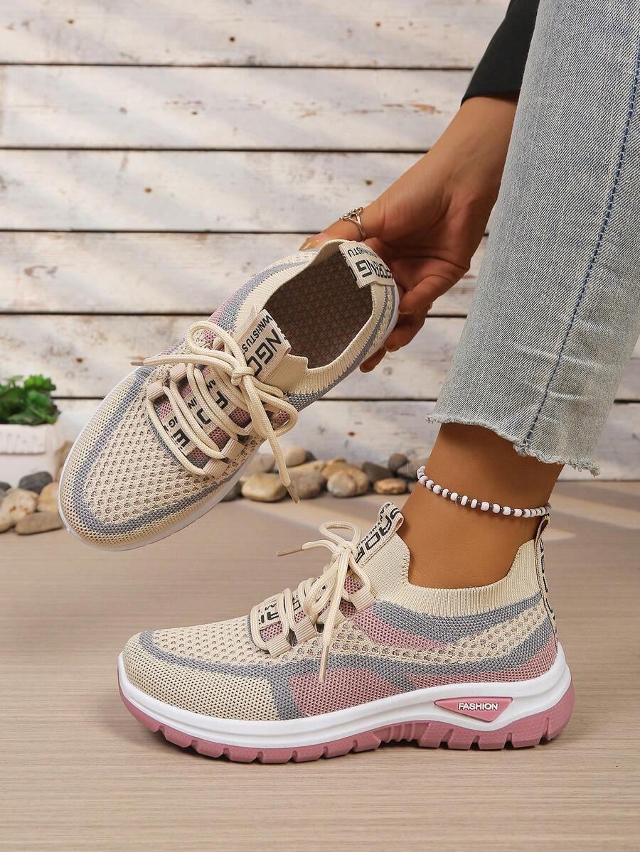 Giày thể thao nữ thoáng khí, đế mềm, nhẹ, giày casual, giày chạy bộ thoải mái, đa năng, phối màu đẹp, thích hợp cho mùa xuân/hè.