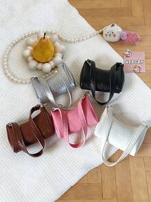 1pc Zipper Closure Fashion Kids Solid Color Handheld Mini Coin Purse - A - View 6