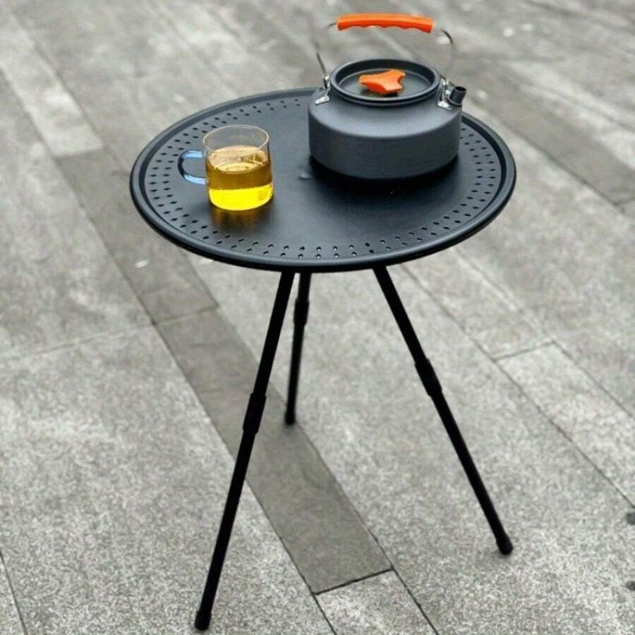 Outdoor Aluminum Alloy Folding Table, Lightweight Coffee Table, Portable Picnic Camping Table, Adjustable Small Round Table - Multicolor - View 1