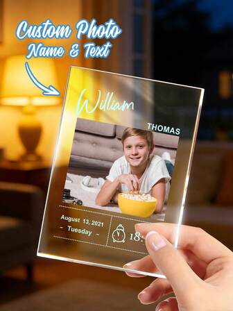 1 pieza Adorno de foto de nacimiento grabado a medida, Marco de foto de acrílico personalizado para bebé recién nacido, Marco de foto personalizado para bebé recién nacido, Regalos de Halloween, Regalos personalizados para baby shower, Regalo para bebé recién nacido, Tablero de fotos personalizado para bebé recién nacido, Recuerdo de bebé recién nacido, Regalo para niños pequeños, Regalo personalizado para niños, Regalo para él/ella, Idea de mejor regalo para mamá, papá, esposa, esposo, Regalo de Navidad