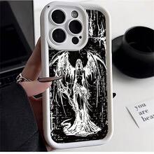 Protective Case, Spiritual Demon Design, Flexible, Drop-Resistant, Camera Protection Case For Apple  13 14 15 11 12 16 17 Pro Max 17 Air 14 15 16 Plus XR, Galaxy A03 A04E A05S A10S A11 A12 A13 4G A14 A15 A20 A23 A32 A34 A35 A50S A30S A51 4G A52S 5G A54 A55 A71 4G A72 S20 S21 S23 FE S22 S23 Ultra S24 Plus M34 A07 A17 S25 EDGE, Redmi A2 A1 A3 8 9A 10C 12 5G 12C 11A 13 13C 14C, POCO C55 C65 X3 X4 X6 X7 PRO 5G M3 F3 F5 F6 F6 F7 PRO F7 Ultra Note 8 8 Pro 9 9s 9 Pro 10s 11s 4G 11 Pro 12 5G 12S 4G 12 Pro 5G 13 4G 13 Pro 4G 14 Pro 5g 14 5G 14 Pro 4g 5g K80PRO A5 11 12 Lite 14 15T Pro 15T 15 4G 15 Pro Plus MOTO E13 G04 4G G24 4G E14 G14 G22 G30 G10 G20 G34 G53 G54 G84 Edge 60 PRO 5G Infinix 50s VIVO 5G REALME C71 UV Custom Printing Minimalist Anti-Scratch Case Perfect Fit P16036 - 白色 - 查看 10