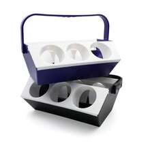 New Plastic 6-Slot Ice Chilled Beer Carrier Handle Holder, Bar Restaurant Home Outdoor Multicolor Beer Rack