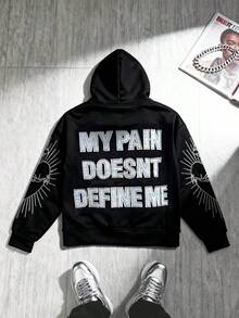 Y2K Zip-Up Hoodie Hell In Paradise Embroidery Patch Graphic Streetwear - 黑色(2171 刺繡) - 查看 2