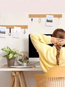 1pc Felt Strip, Cork Bulletin Board Strip, No Drilling Required, Self-Adhesive, Suitable For Wall Felt Board, Posting Notes, Home Decor, Study Notes, Birthday Gift, Cork Board, Pin Board, Vision Board - Multicolor - View 3