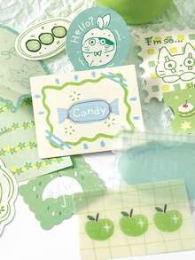 1 Packung Scrapbooking Zubehör, dekorative Notizblöcke, witzige Obst-Serie, geeignet als Geschenk, für Büro, Zuhause, Markierungen, Etiketten, Klassenzimmer, Unterhaltungsspielzeug, Studentenplaner, kreative vintage Dekorations-Aufkleber für DIY - Verschiedenfarbig - Übersicht 5