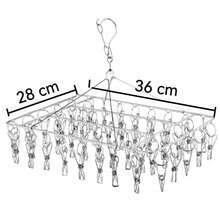 Clothesline Kit 28/40 Clothes Pegs Apartment Half-Wrap Stainless Steel - Silver - View 6