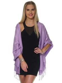 1 Khăn choàng và khăn quấn Pashmina Cashmere mềm mại, màu trơn, cỡ lớn, khăn choàng cưới cho phụ nữ, trang phục dạ hội, du lịch, văn phòng và phụ kiện quà tặng cho phụ nữ - khăn viscose - Xem 2