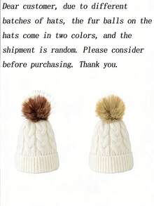 1 pieza Gorro de bebé con letra A-Z tejido, gorro de punto recién nacido, gorro cálido, unisex para bebé, sombrero de bebé versátil de unicolor - Blanco - Ver 11
